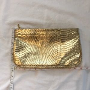 Guess Metallic Gold Faux Snakeskin Clutch